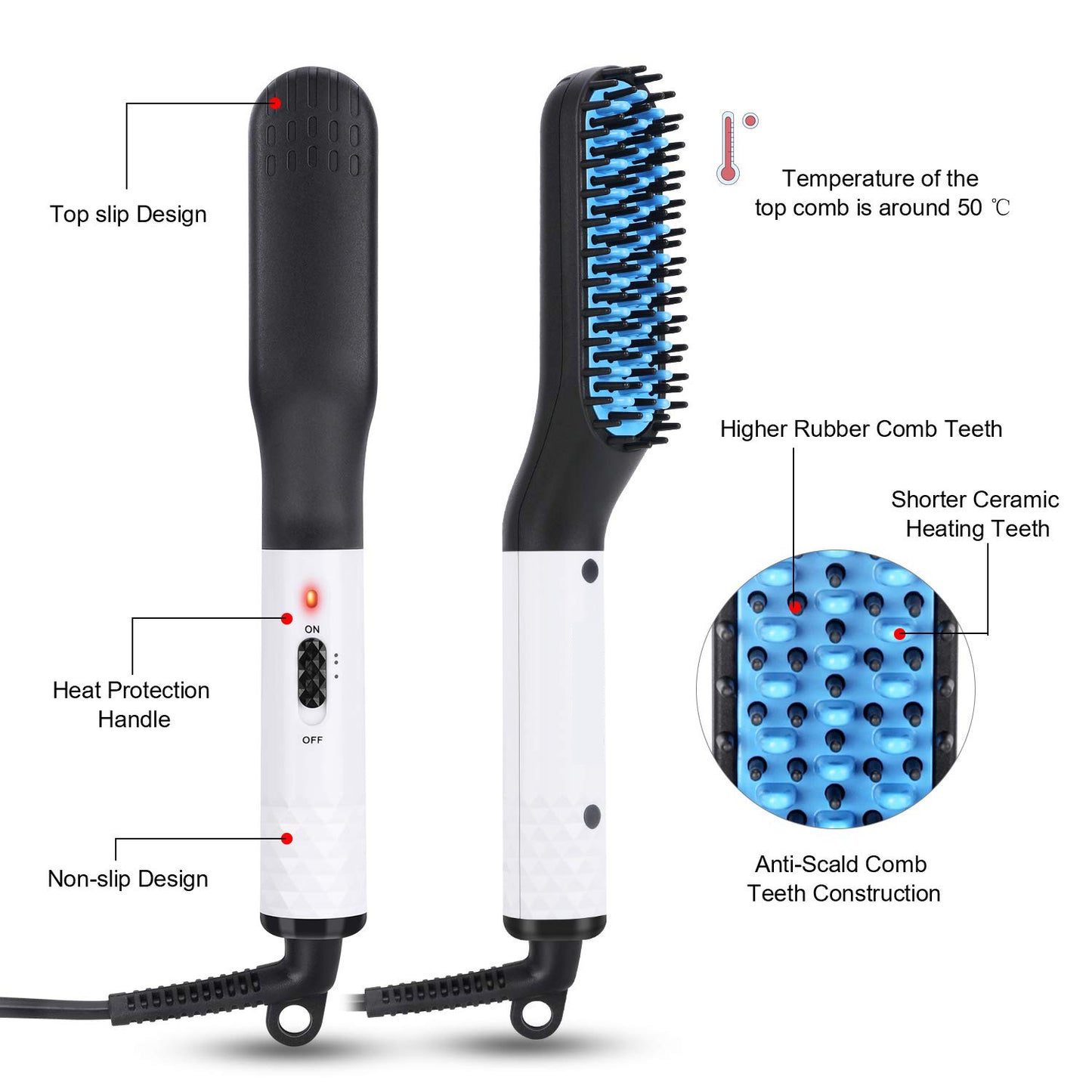 BeardMaster Pro™ – 30-Second Heated Beard Straightener for Men