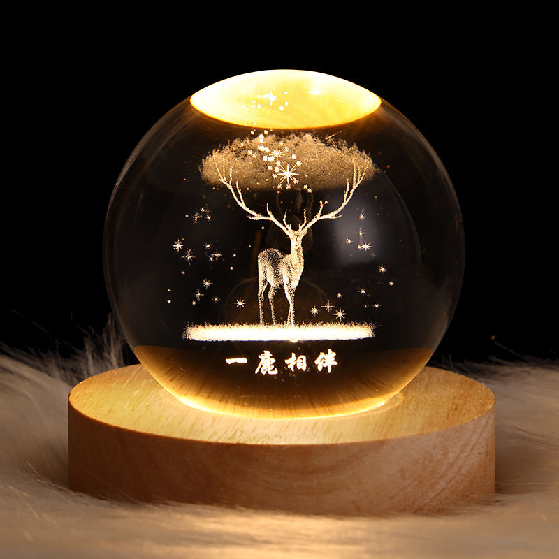 3D Planetary Crystal Ball Night Lamp