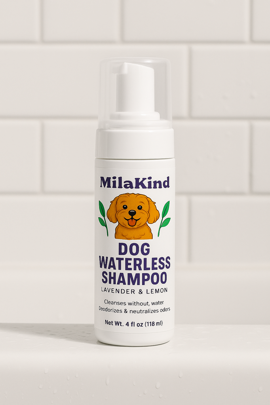 MilaKind™ Dog Waterless Shampoo – Lavender & Lemon