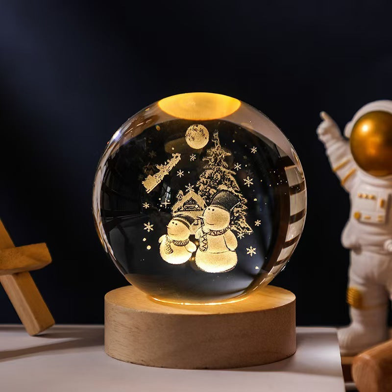 3D Planetary Crystal Ball Night Lamp