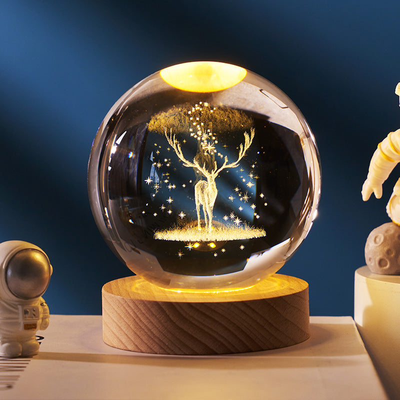 3D Planetary Crystal Ball Night Lamp