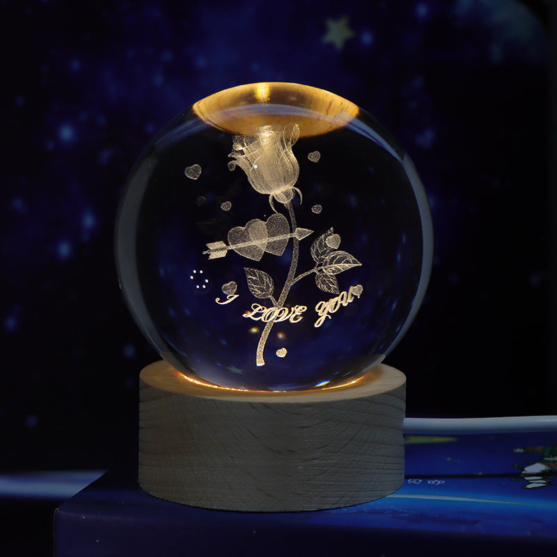 3D Planetary Crystal Ball Night Lamp