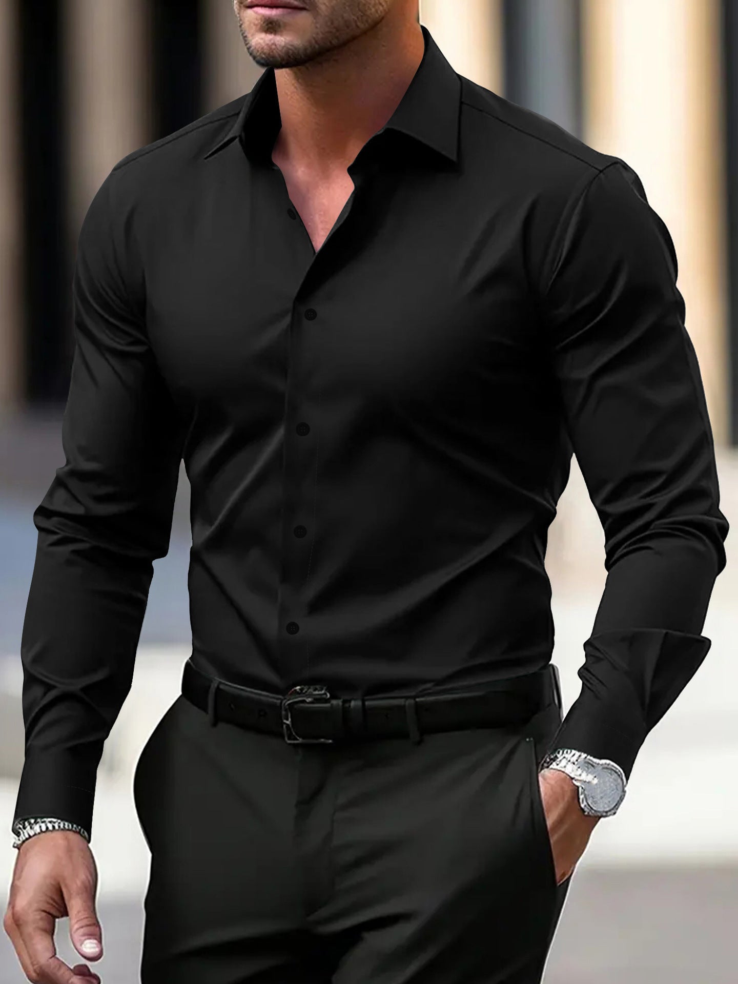Men’s Luxury Slim-Fit Dress Shirt