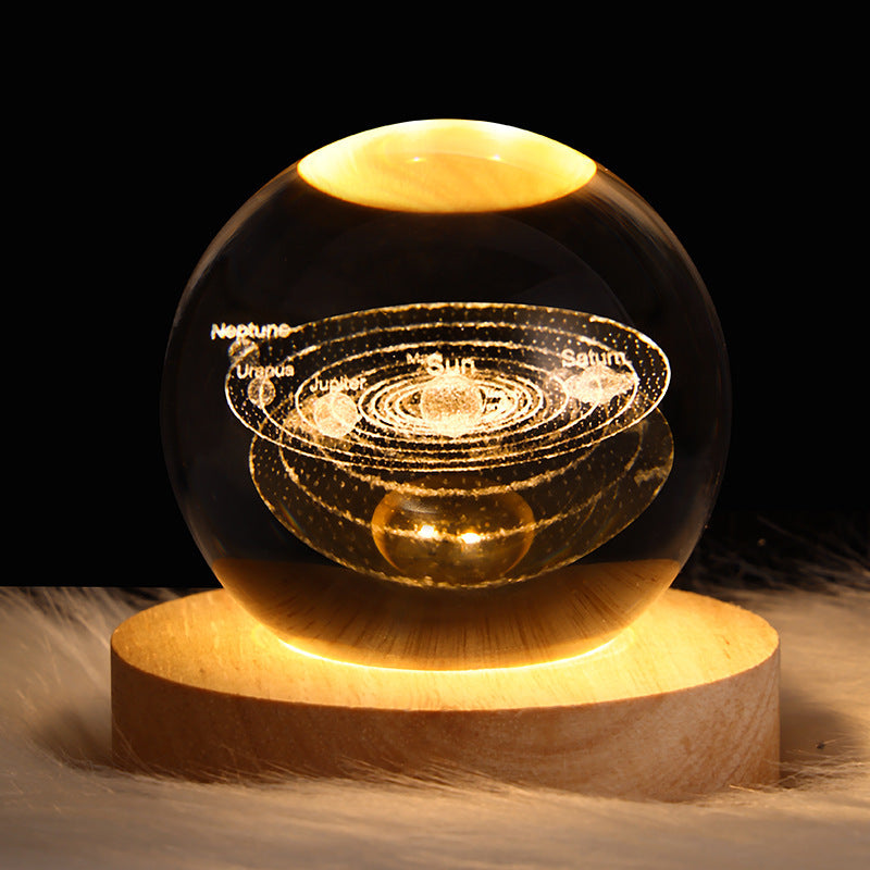 3D Planetary Crystal Ball Night Lamp