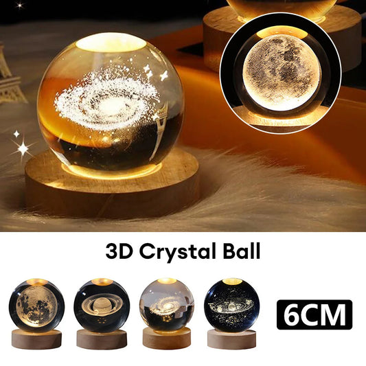 3D Planetary Crystal Ball Night Lamp