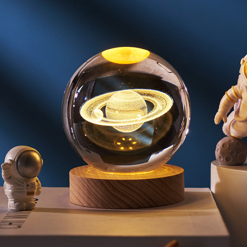 3D Planetary Crystal Ball Night Lamp