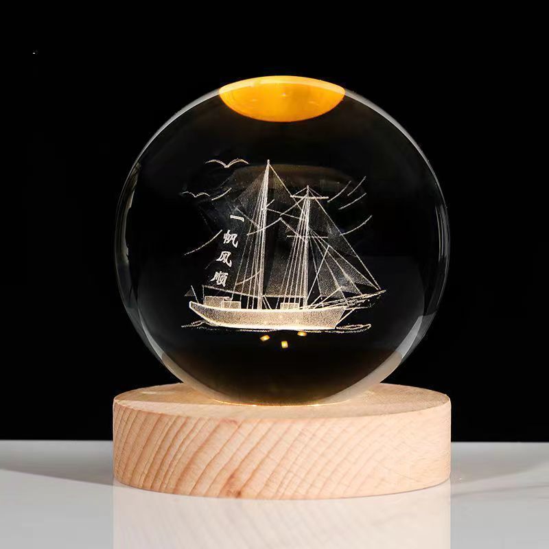 3D Planetary Crystal Ball Night Lamp
