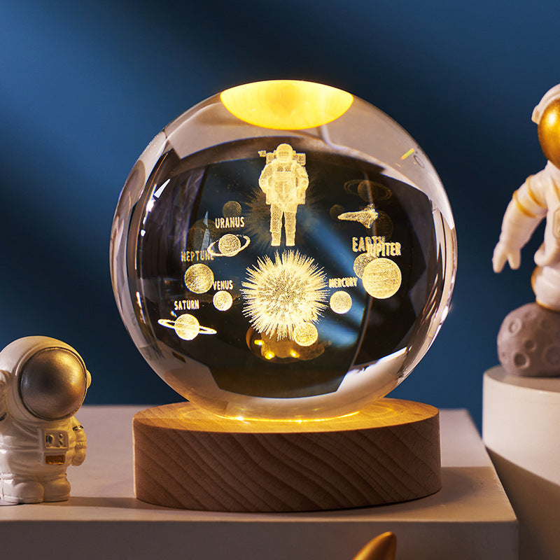 3D Planetary Crystal Ball Night Lamp