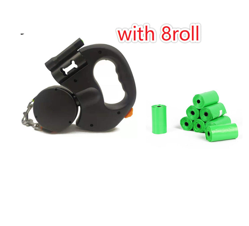 Retractable Dual Dog Leash with Flashlight
