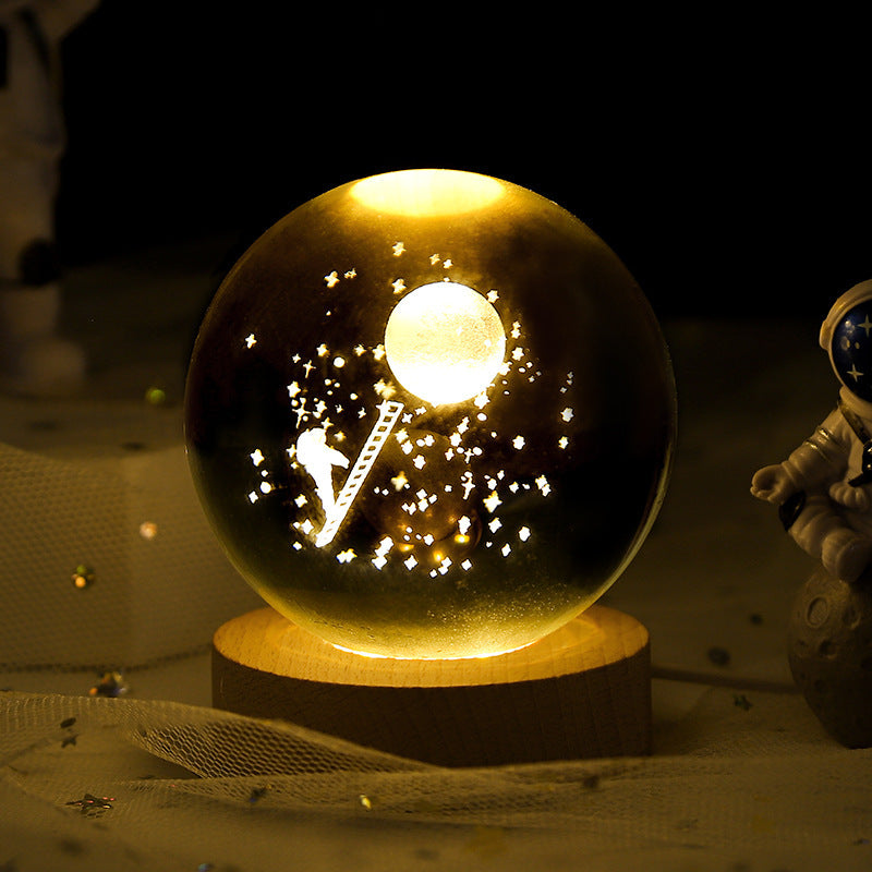 3D Planetary Crystal Ball Night Lamp